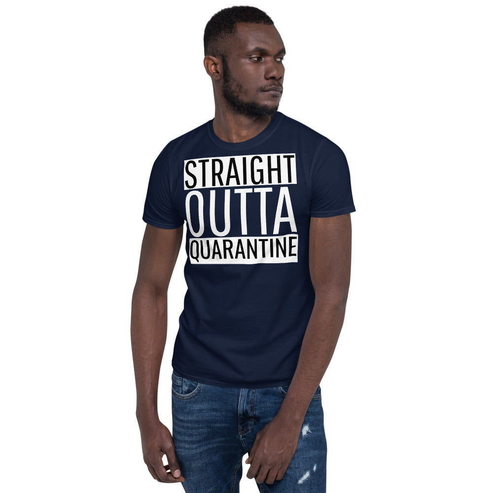 Straight Outta Quarantine Unisex, Soft Cotton, Softstyle Short-Sleeve T-Shirt TeeSpect