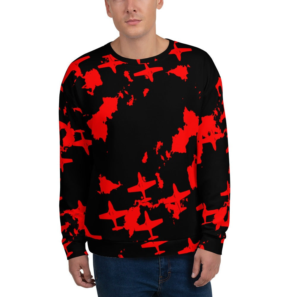 Fighter Plane Squadron Soft Cotton Brushed Fleece Unisex Sweatshirt TeeSpect