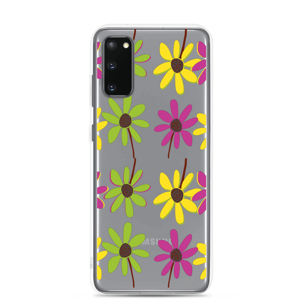 Samsung Colourful Hand Drawn Flower Petals Clear Case TeeSpect