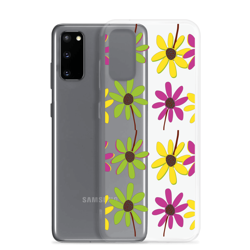 Samsung Colourful Hand Drawn Flower Petals Clear Case TeeSpect