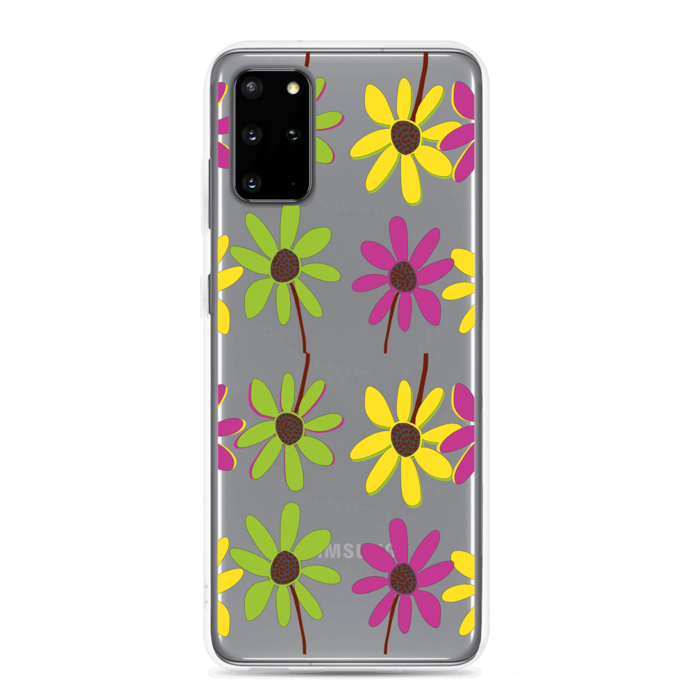 Samsung Colourful Hand Drawn Flower Petals Clear Case TeeSpect