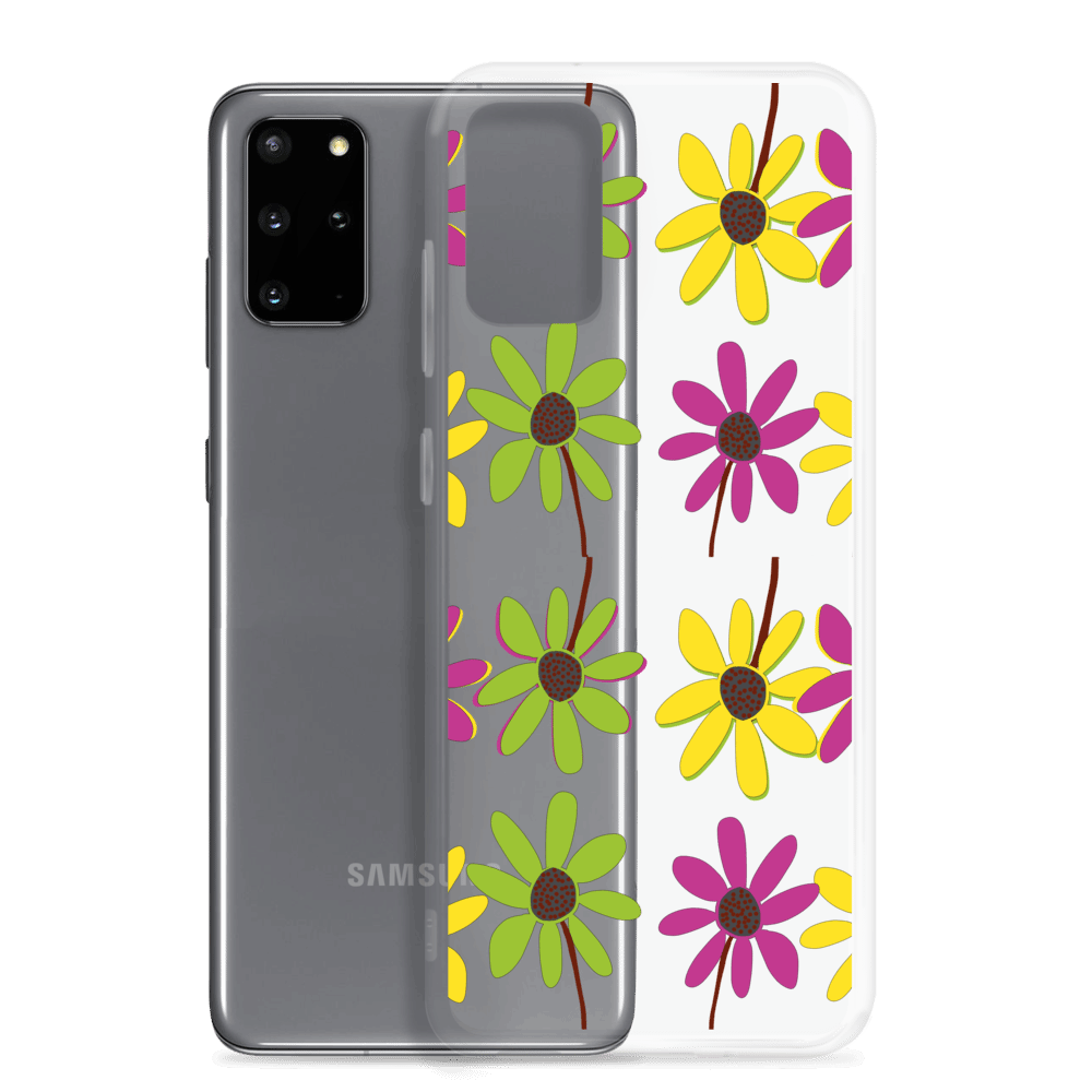 Samsung Colourful Hand Drawn Flower Petals Clear Case TeeSpect