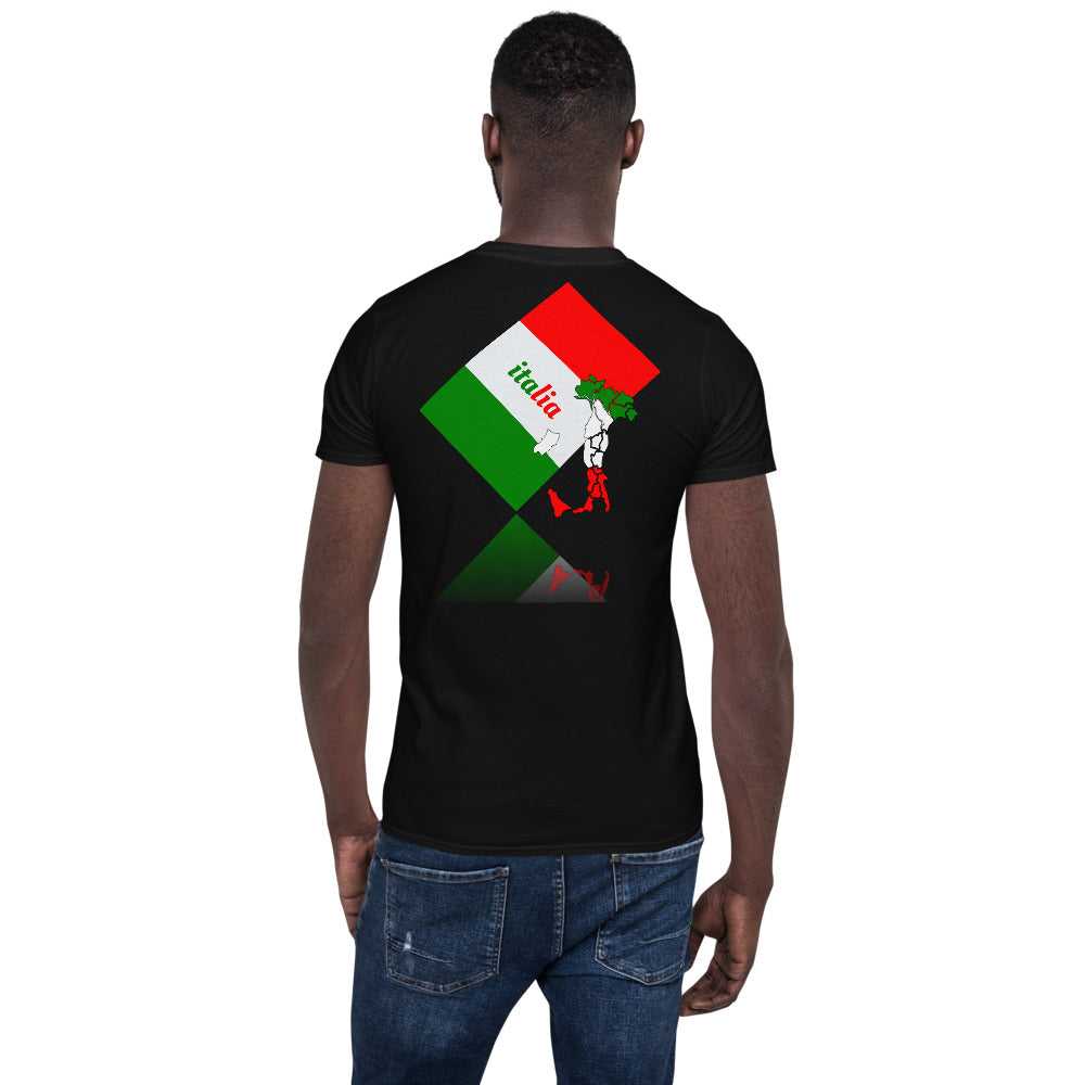 Short-Sleeve Elegant Italia - Italy Flag And Map Unisex Softstyle T-Shirt TeeSpect