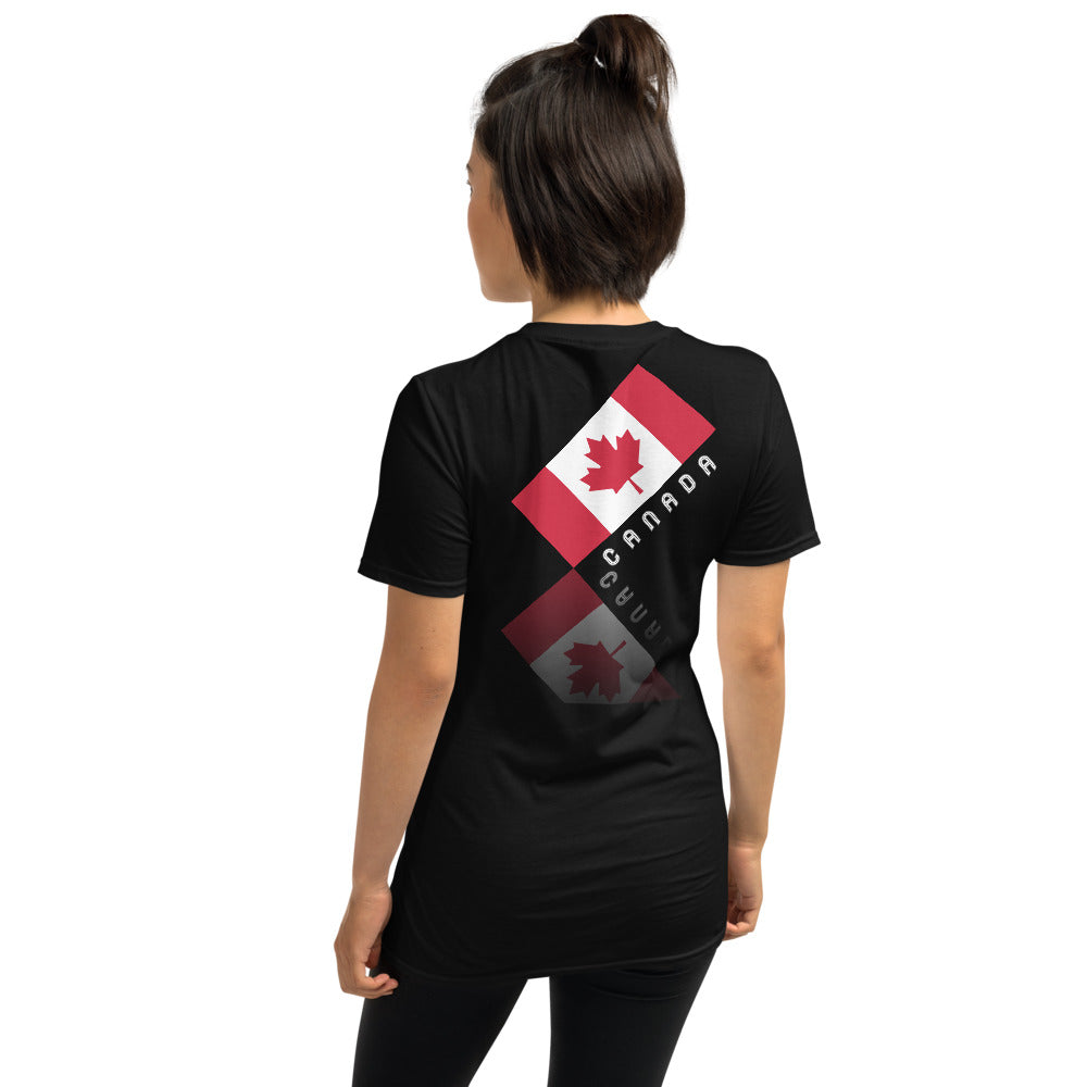 Elegant Maple Leaf Canada Front Back Unisex Basic Short Sleeve T-Shirt TeeSpect
