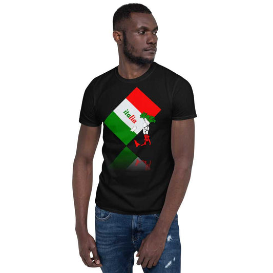 Short-Sleeve Elegant Italia - Italy Flag And Map Unisex Softstyle T-Shirt TeeSpect