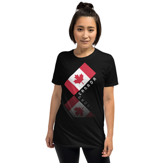 Elegant Maple Leaf Canada Front Back Unisex Basic Short Sleeve T-Shirt TeeSpect