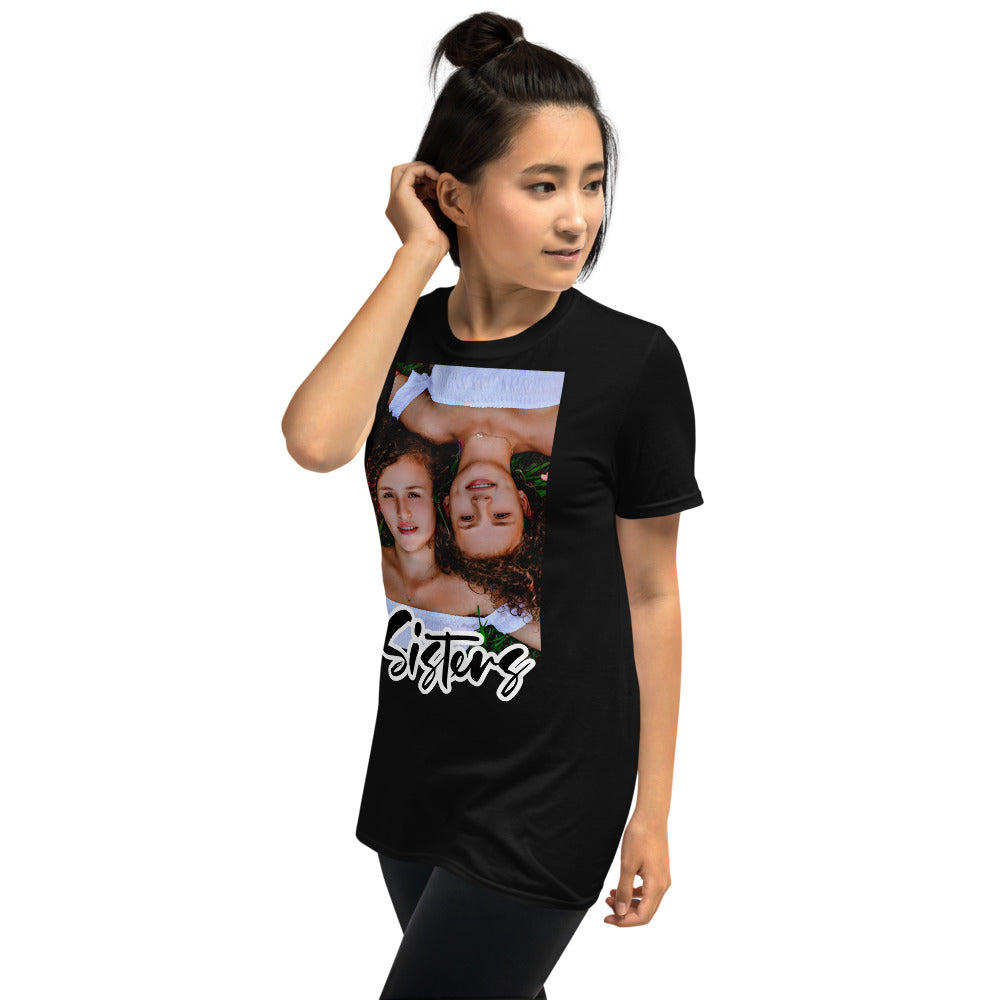 Sisters Custom Photo + Text Personalized Unisex Softstyle Short-Sleeve T-Shirt TeeSpect