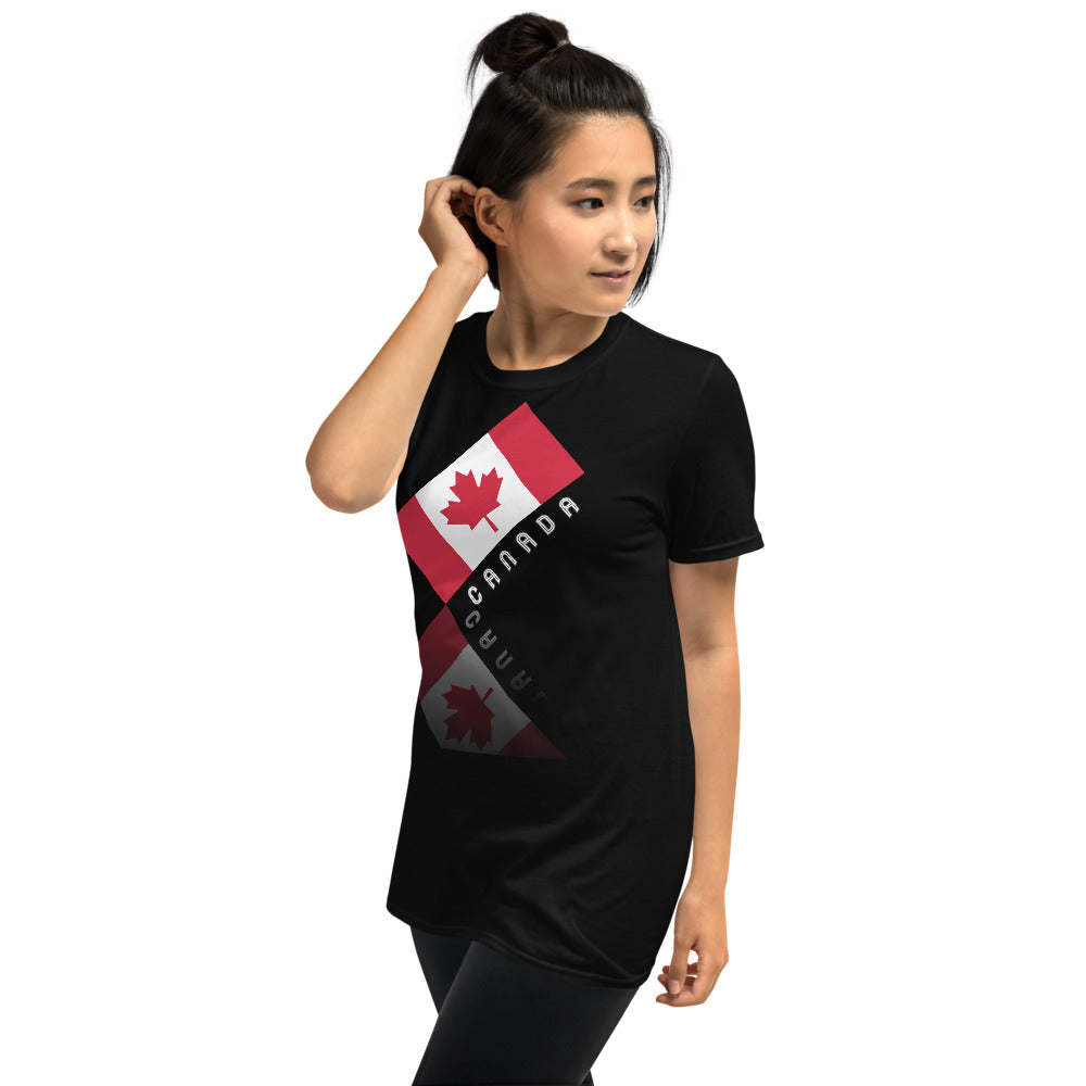 Elegant Maple Leaf Canada Front Back Unisex Basic Short Sleeve T-Shirt TeeSpect