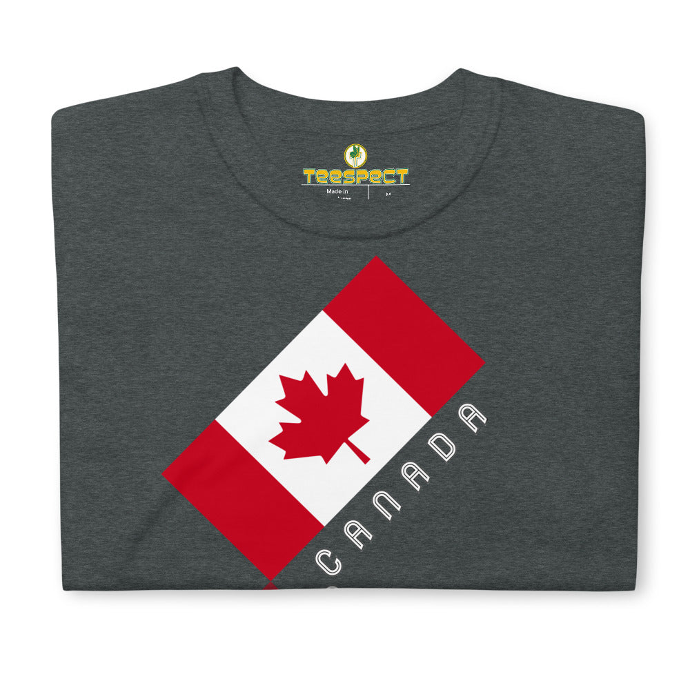 Elegant Maple Leaf Canada Front Back Unisex Basic Short Sleeve T-Shirt TeeSpect