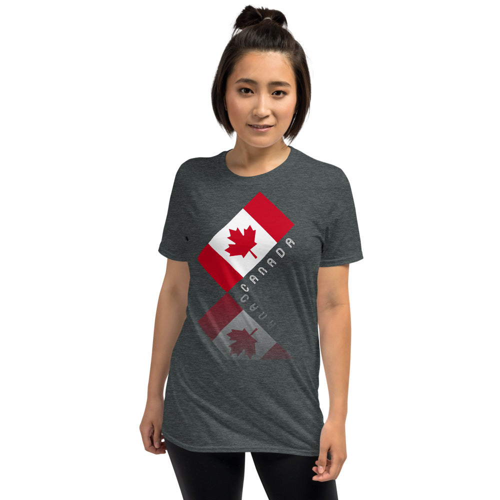 Elegant Maple Leaf Canada Front Back Unisex Basic Short Sleeve T-Shirt TeeSpect