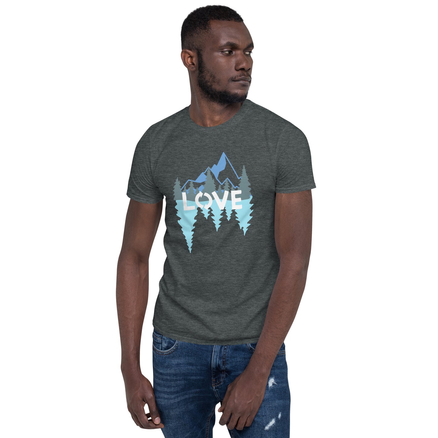 LOVE Nature Mountains Short-Sleeve Unisex T-Shirt TeeSpect