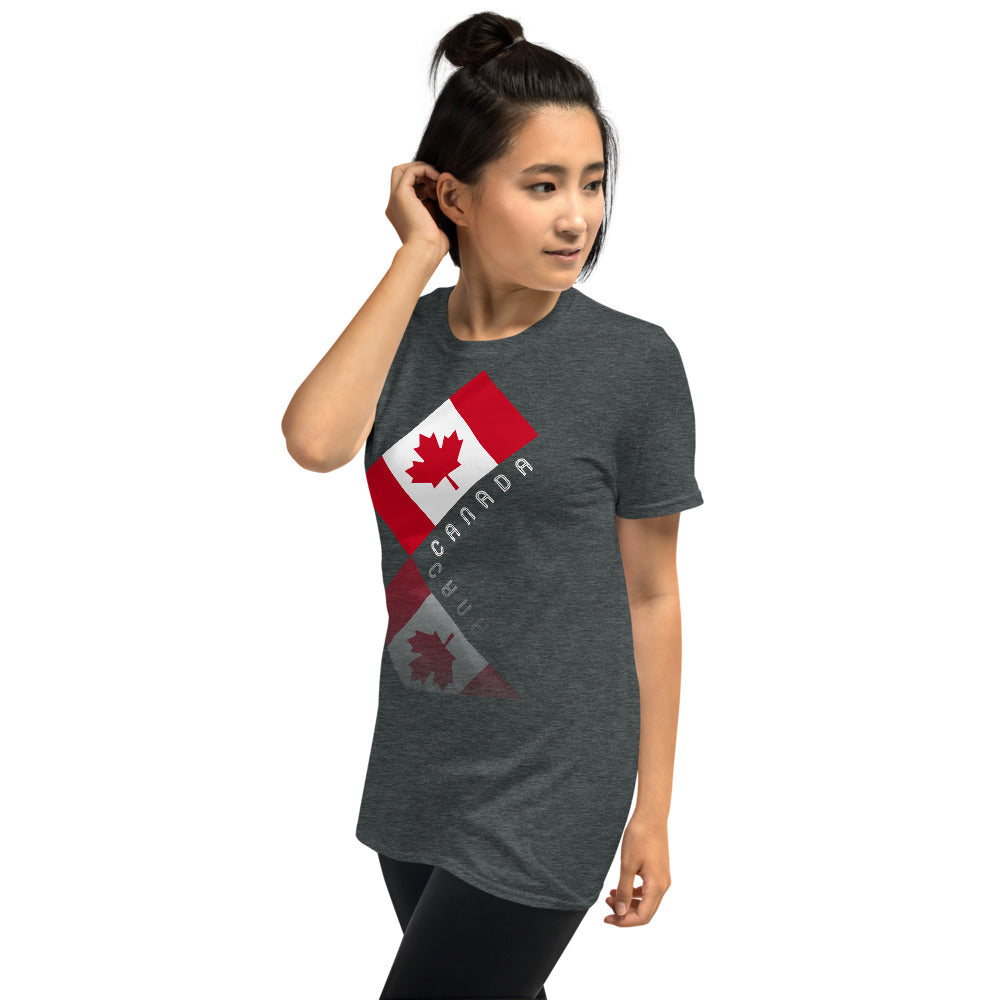 Elegant Maple Leaf Canada Front Back Unisex Basic Short Sleeve T-Shirt TeeSpect