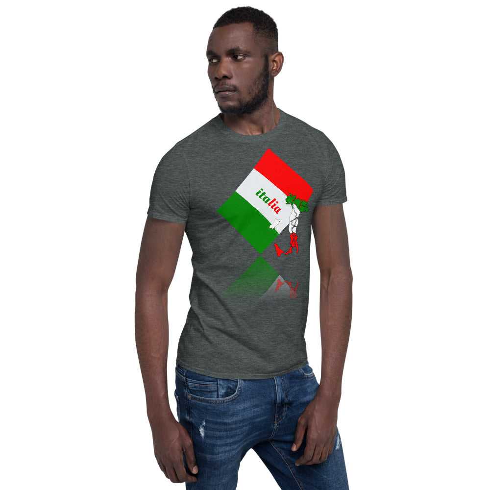 Short-Sleeve Elegant Italia - Italy Flag And Map Unisex Softstyle T-Shirt TeeSpect