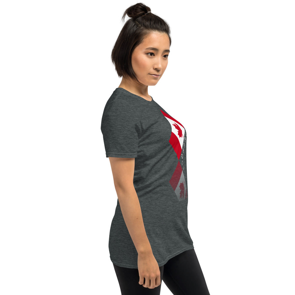 Elegant Maple Leaf Canada Front Back Unisex Basic Short Sleeve T-Shirt TeeSpect