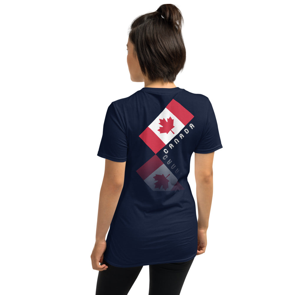 Elegant Maple Leaf Canada Front Back Unisex Basic Short Sleeve T-Shirt TeeSpect