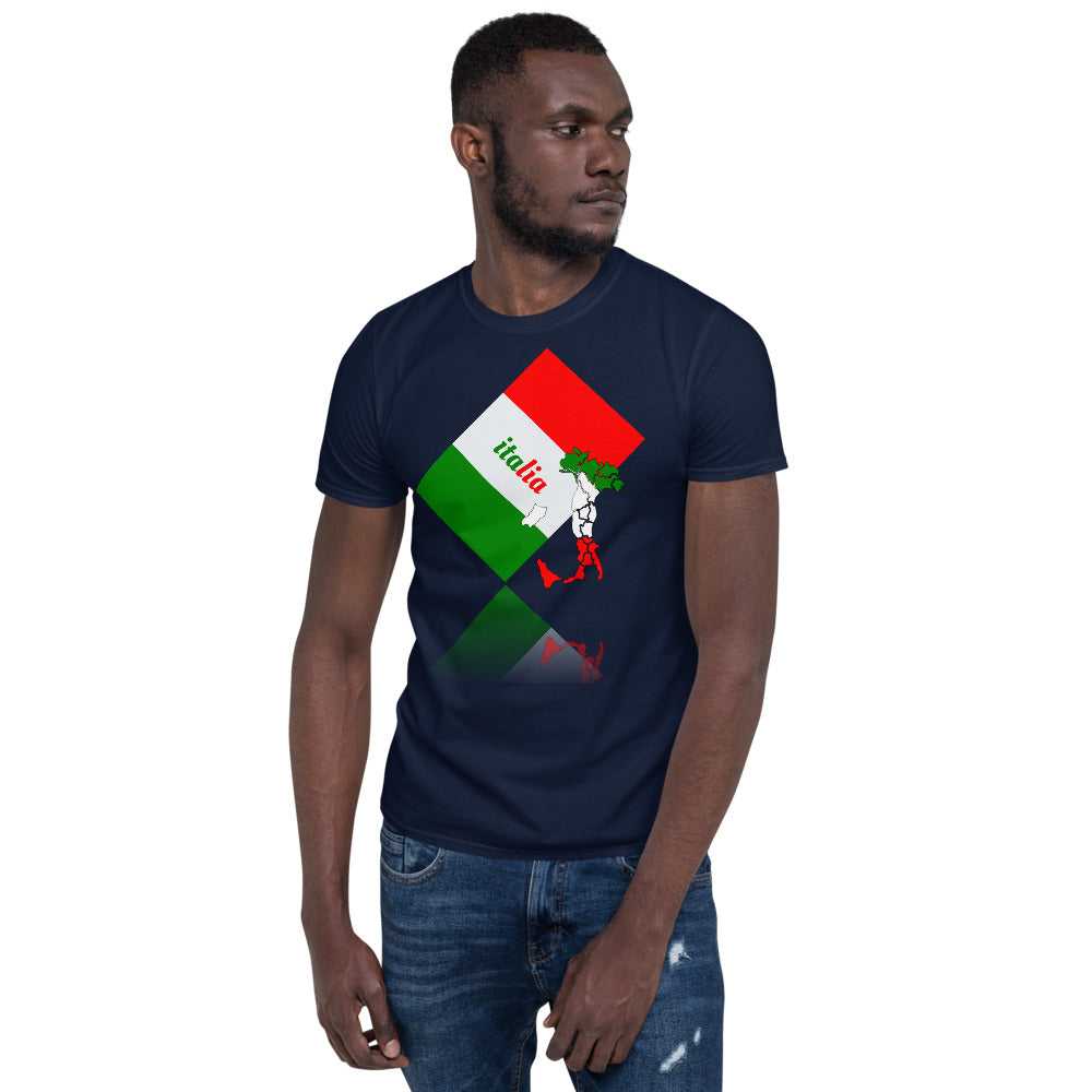 Short-Sleeve Elegant Italia - Italy Flag And Map Unisex Softstyle T-Shirt TeeSpect