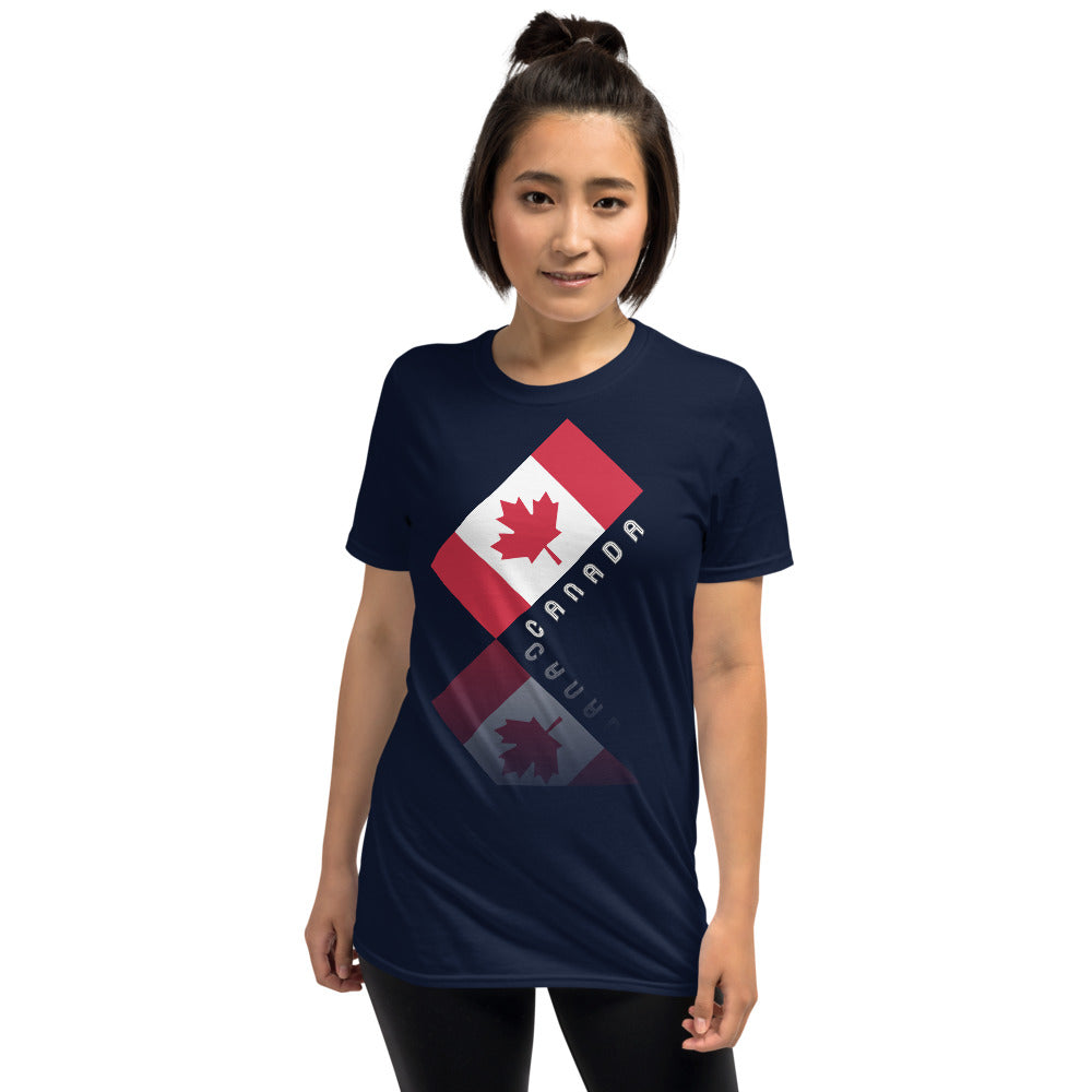 Elegant Maple Leaf Canada Front Back Unisex Basic Short Sleeve T-Shirt TeeSpect