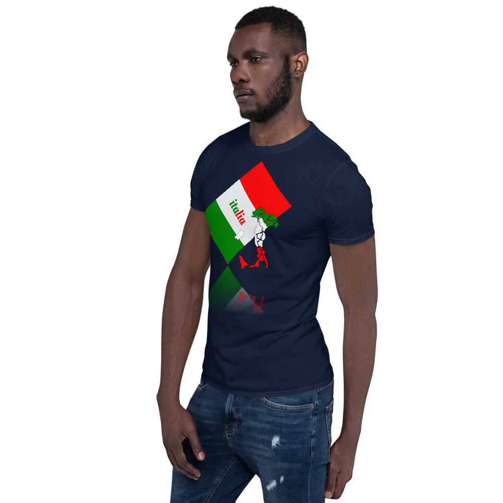 Short-Sleeve Elegant Italia - Italy Flag And Map Unisex Softstyle T-Shirt TeeSpect