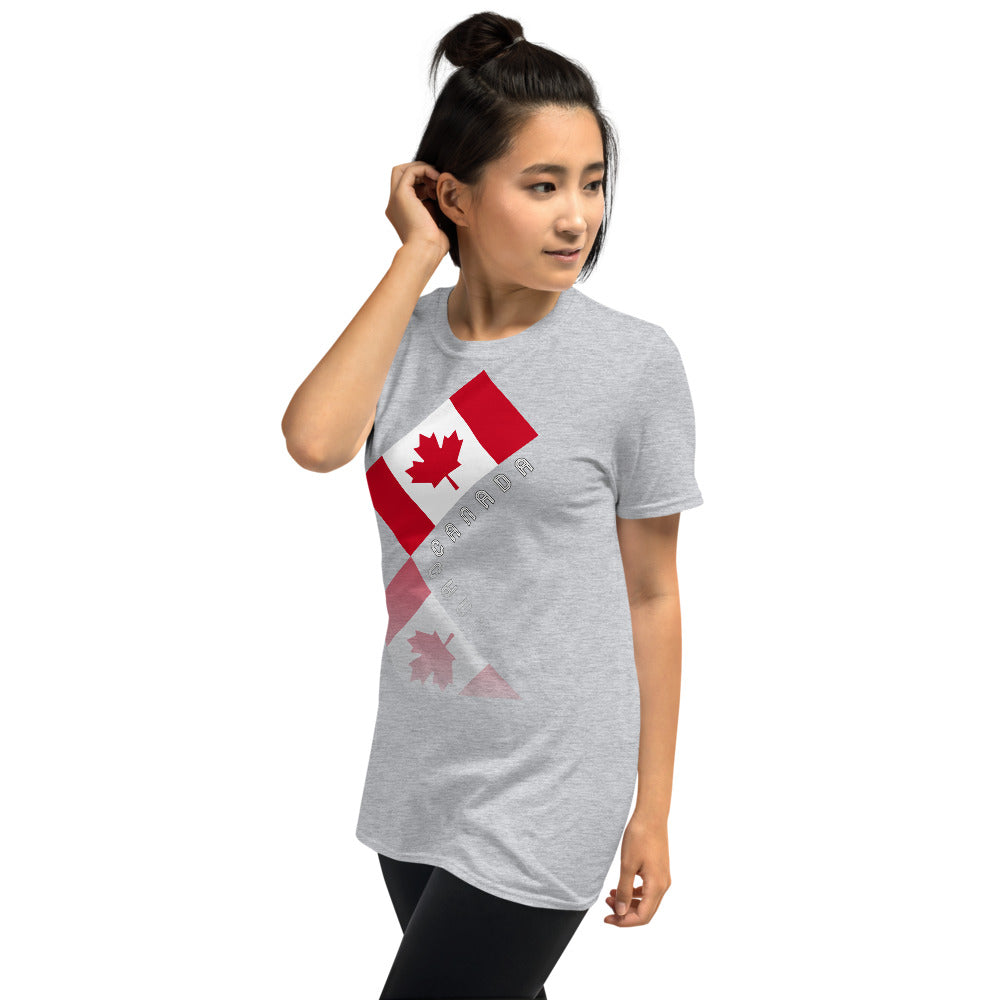 Elegant Maple Leaf Canada Front Back Unisex Basic Short Sleeve T-Shirt TeeSpect