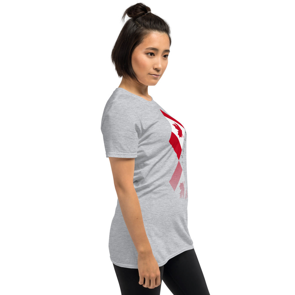 Elegant Maple Leaf Canada Front Back Unisex Basic Short Sleeve T-Shirt TeeSpect
