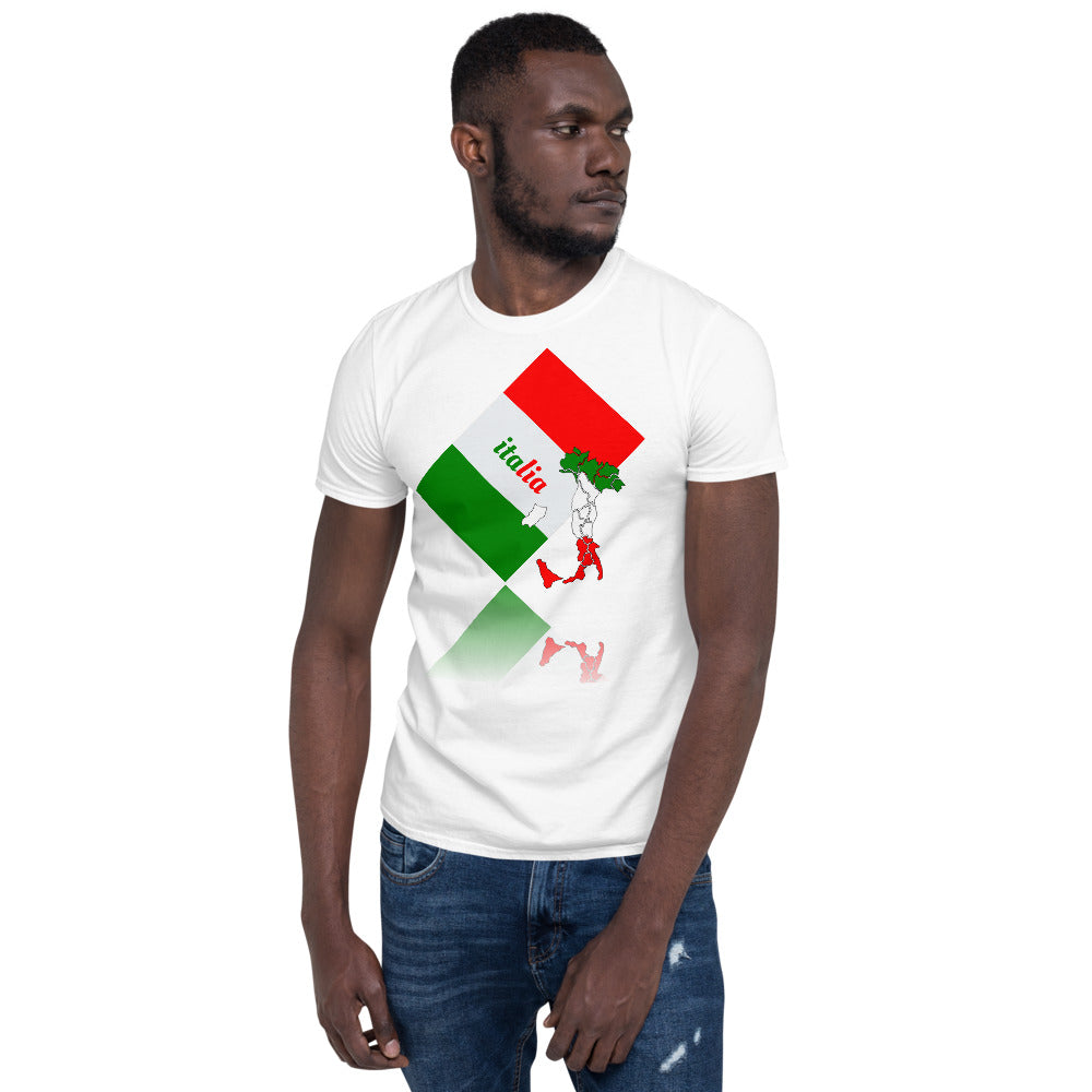 Short-Sleeve Elegant Italia - Italy Flag And Map Unisex Softstyle T-Shirt TeeSpect