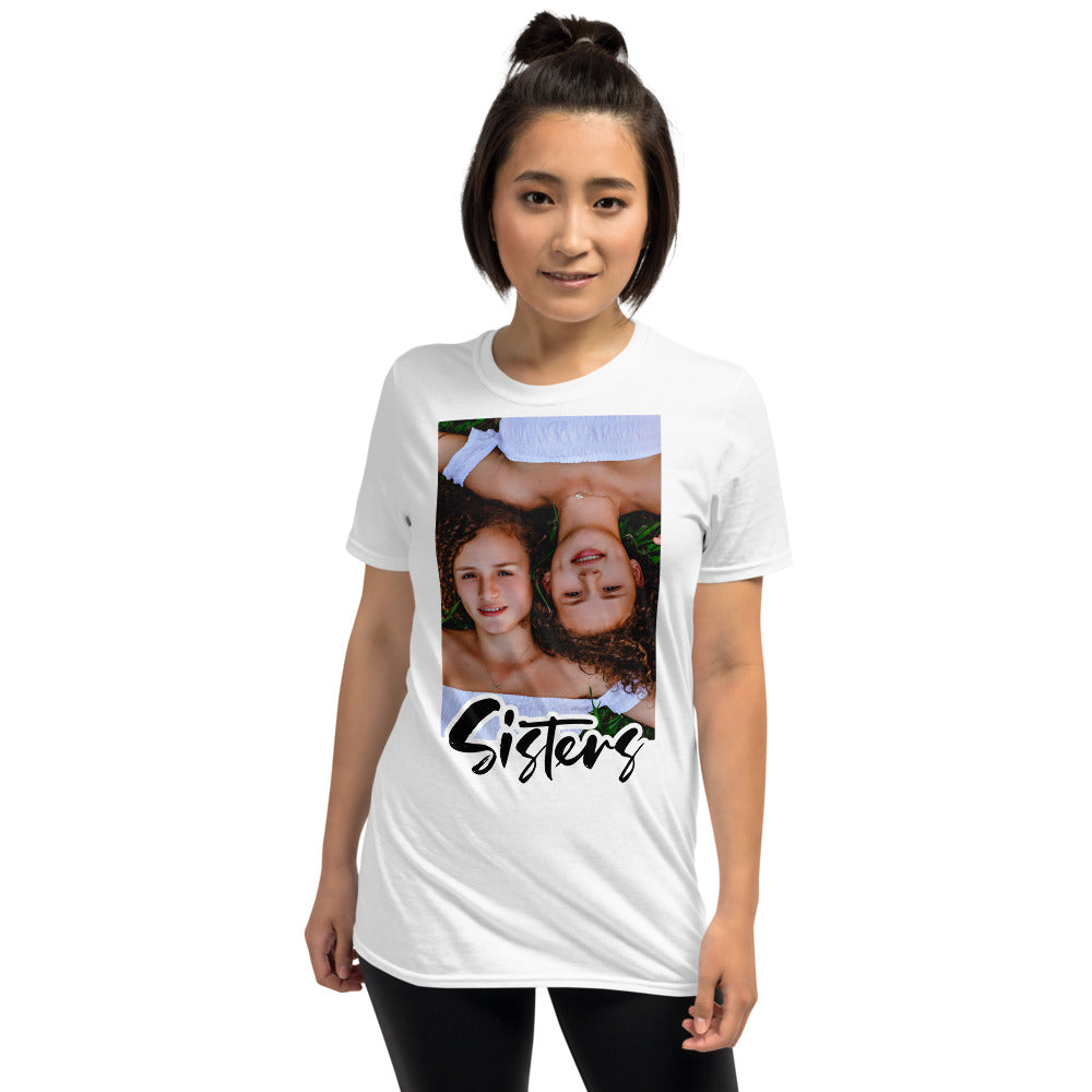 Sisters Custom Photo + Text Personalized Unisex Softstyle Short-Sleeve T-Shirt TeeSpect