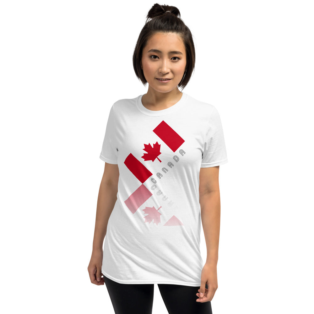 Elegant Maple Leaf Canada Front Back Unisex Basic Short Sleeve T-Shirt TeeSpect
