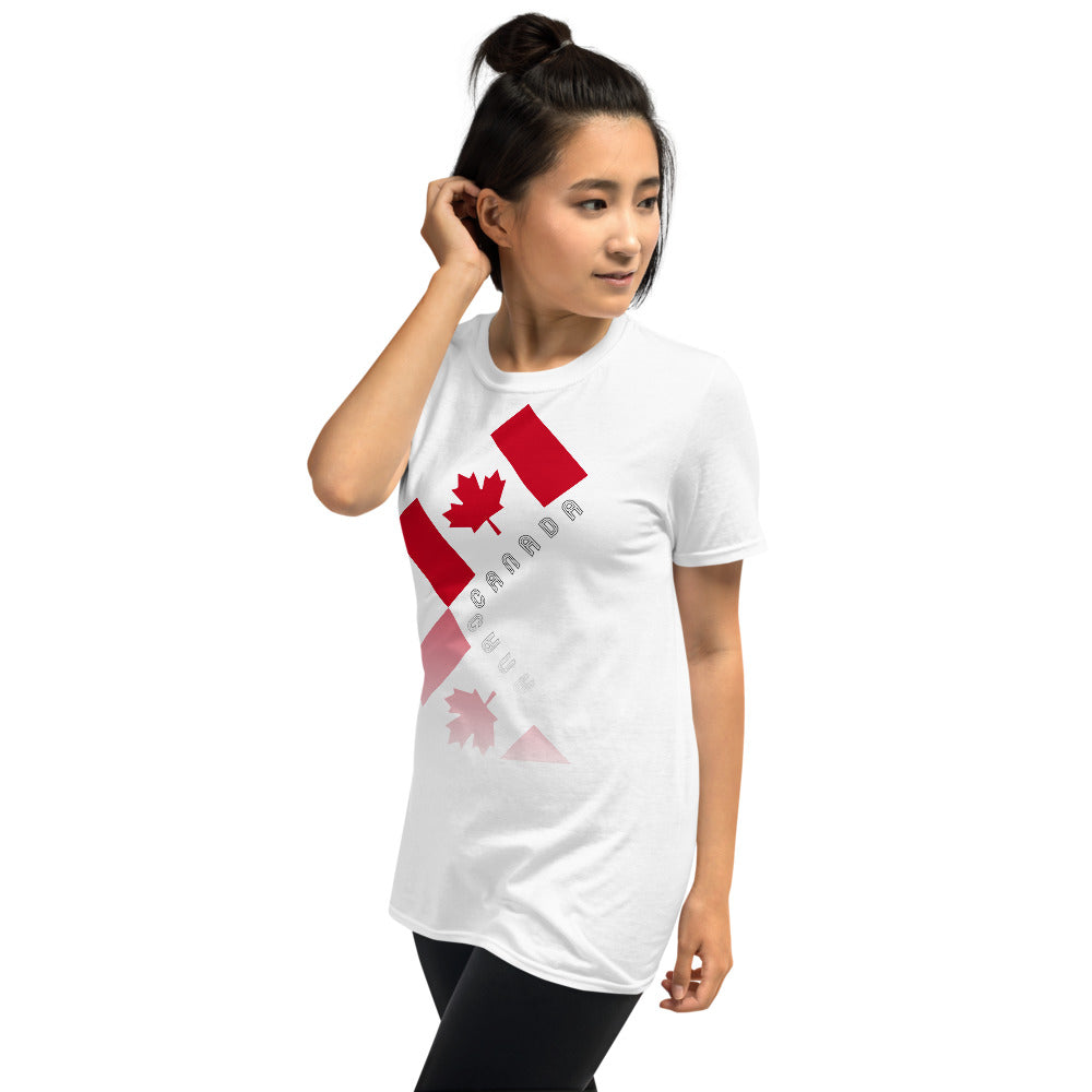 Elegant Maple Leaf Canada Front Back Unisex Basic Short Sleeve T-Shirt TeeSpect