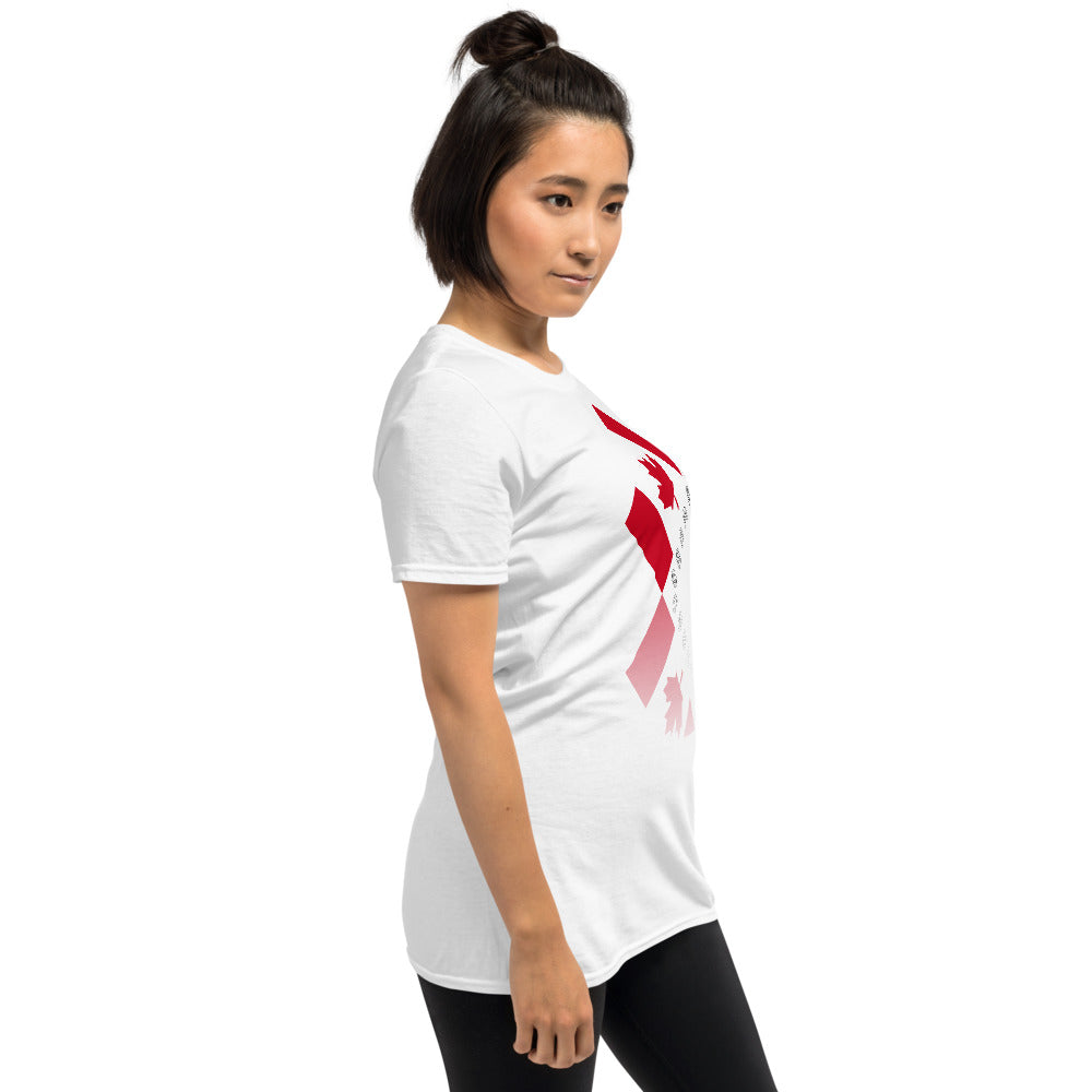 Elegant Maple Leaf Canada Front Back Unisex Basic Short Sleeve T-Shirt TeeSpect