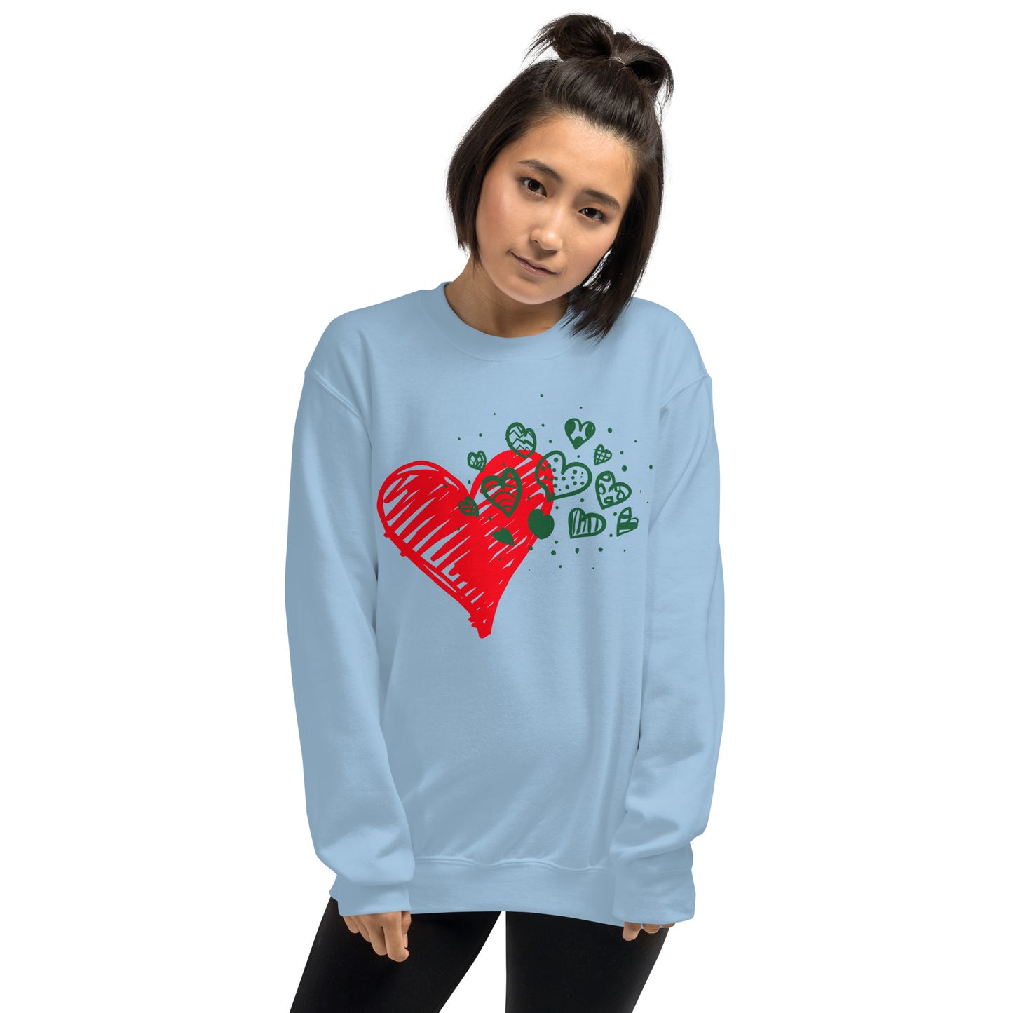 Sweetheart Hearts Unisex Crew Neck Sweatshirt TeeSpect