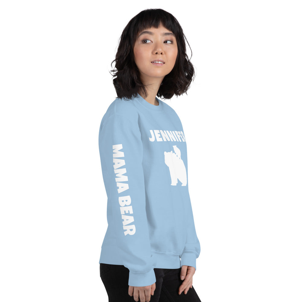 Custom Name, Arm Text Personalized Bold Mama Bear Sweatshirt TeeSpect