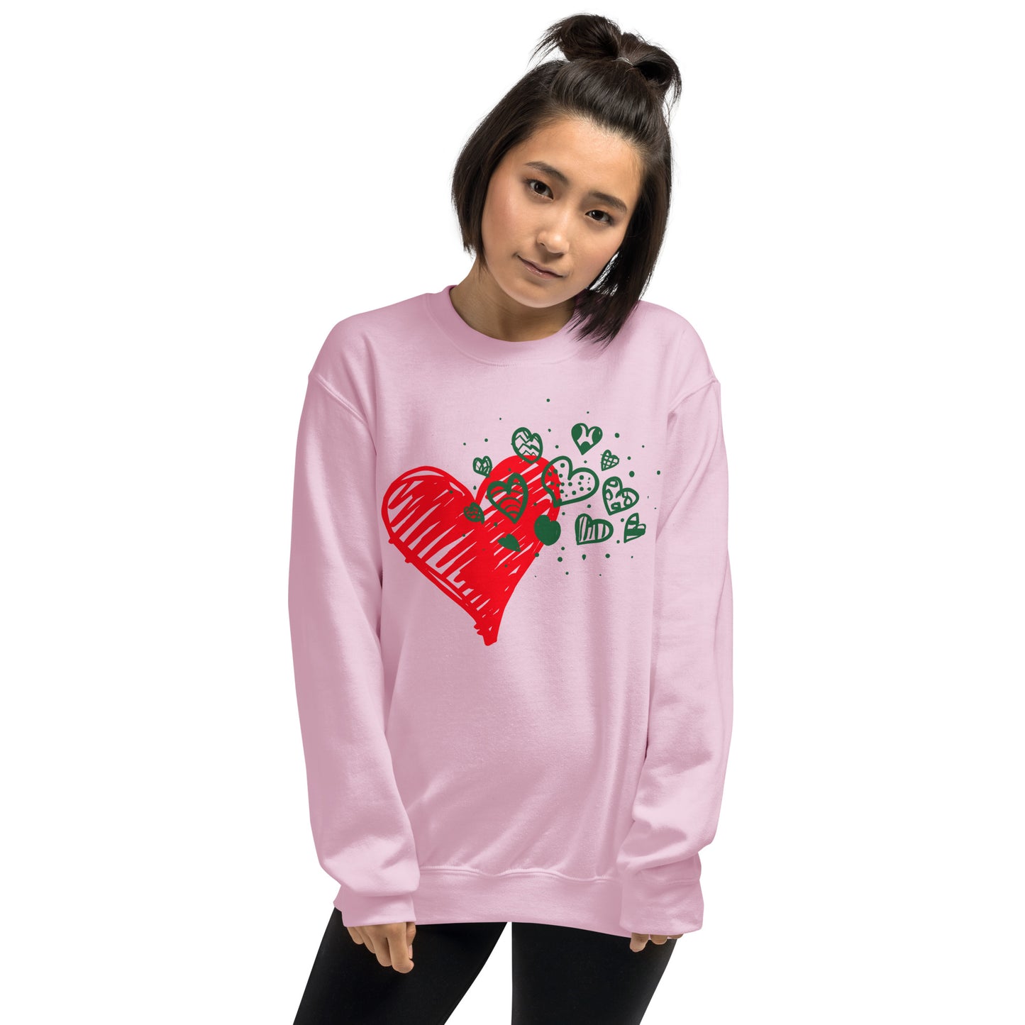 Sweetheart Hearts Unisex Crew Neck Sweatshirt TeeSpect
