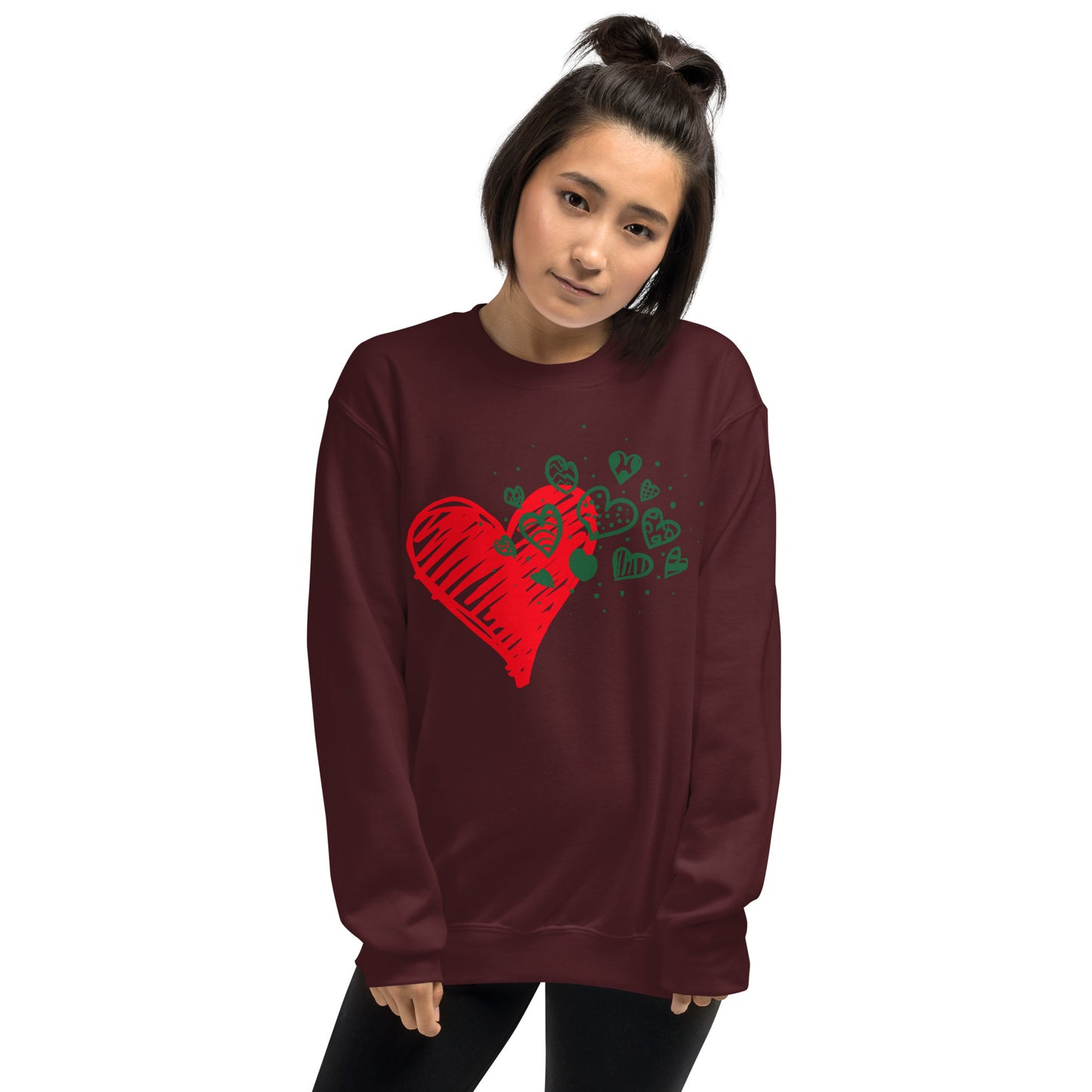 Sweetheart Hearts Unisex Crew Neck Sweatshirt TeeSpect