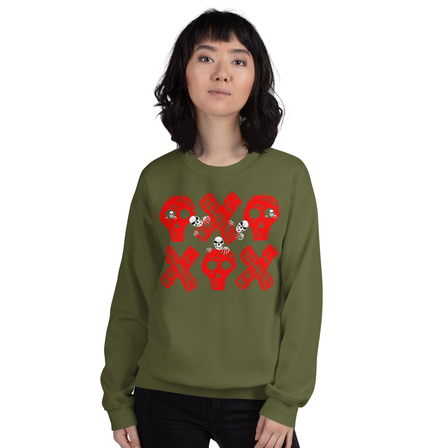 Spooky Show Peek-A-Boo Halloween Ghouls Unisex Crew Neck Sweatshirt TeeSpect