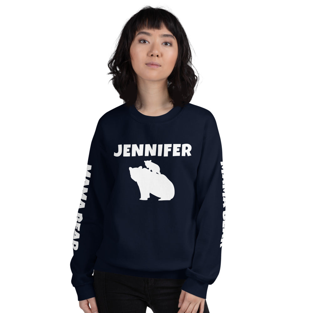 Custom Name, Arm Text Personalized Bold Mama Bear Sweatshirt TeeSpect