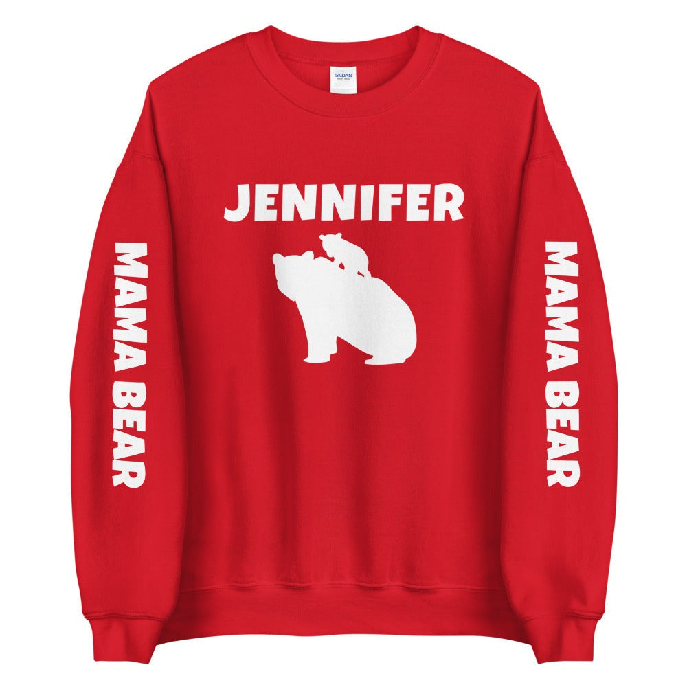 Custom Name, Arm Text Personalized Bold Mama Bear Sweatshirt TeeSpect