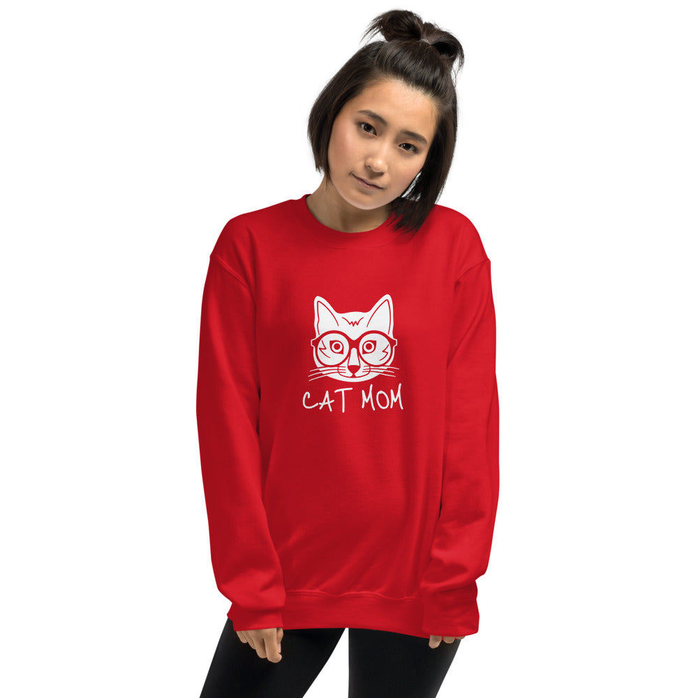 Cat Mom Unisex Crew Neck Sweatshirt TeeSpect