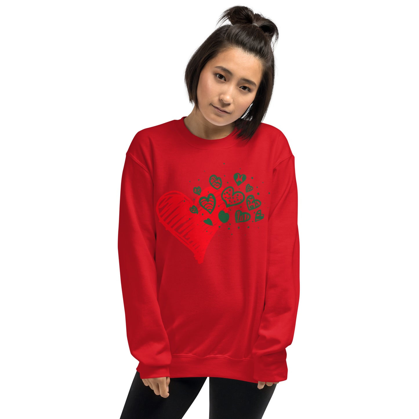 Sweetheart Hearts Unisex Crew Neck Sweatshirt TeeSpect