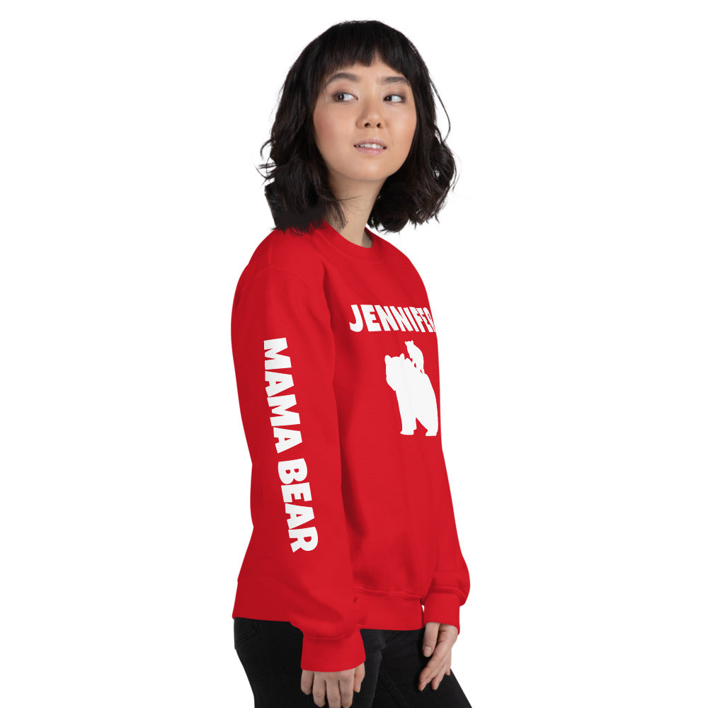 Custom Name, Arm Text Personalized Bold Mama Bear Sweatshirt TeeSpect