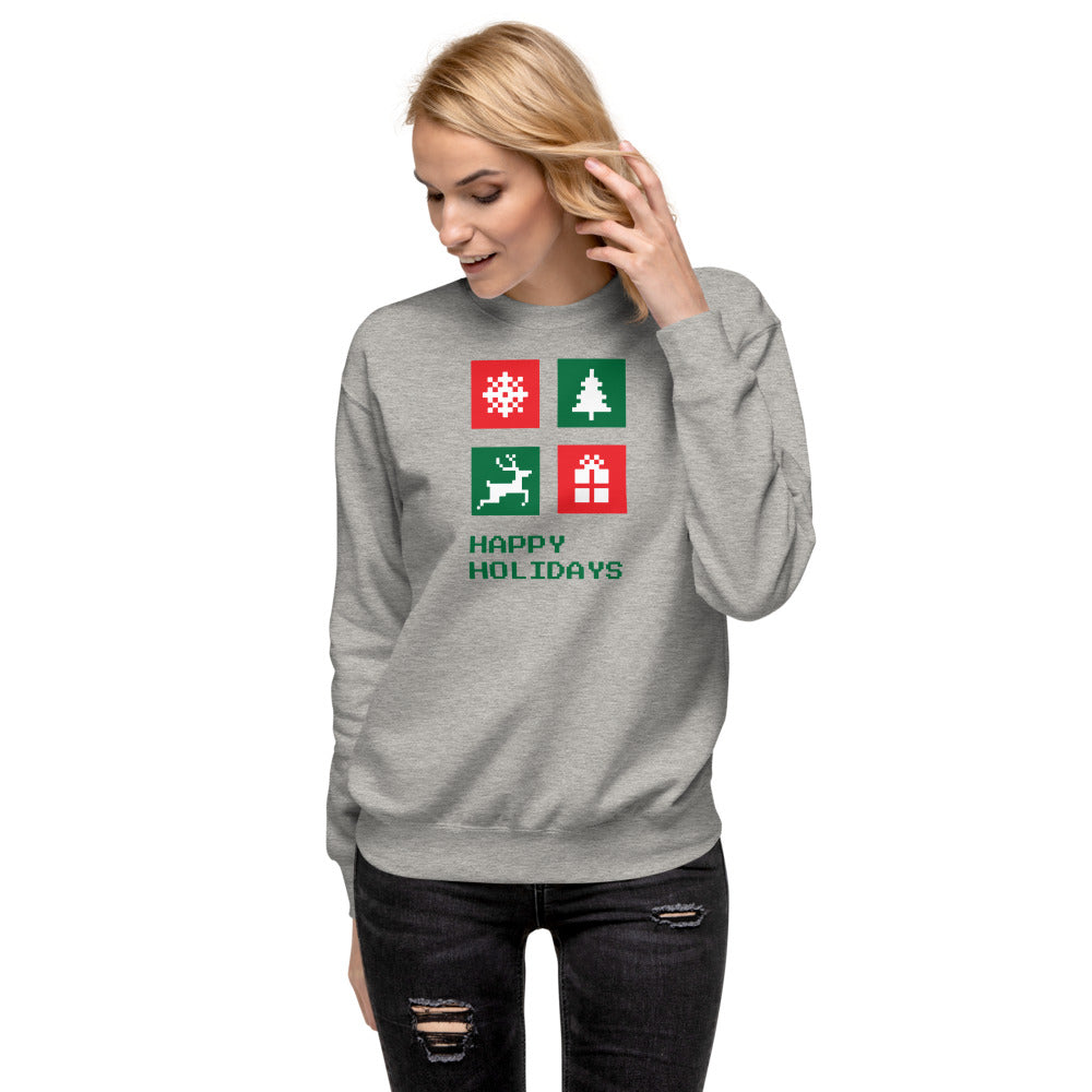 Happy Holidays Box Custom Text Personalized Unisex Fleece Pullover - Cotton Heritage M2480 TeeSpect