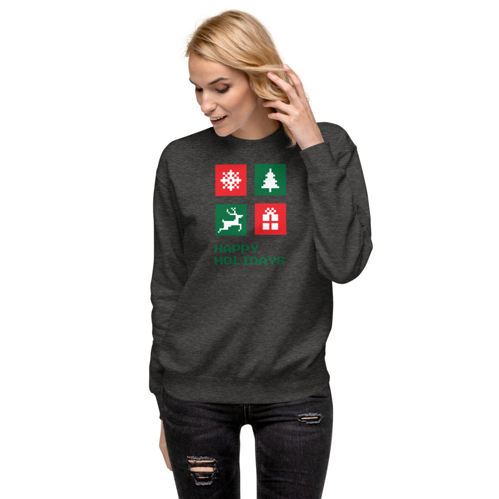 Happy Holidays Box Custom Text Personalized Unisex Fleece Pullover - Cotton Heritage M2480 TeeSpect