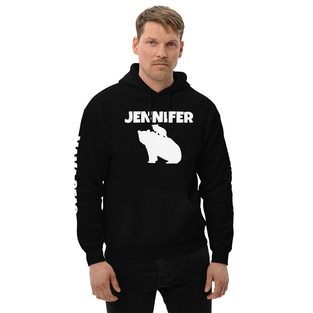 Custom Name Bold Mama Bear Personalized Unisex Heavy Blend Hoodie | Gildan 18500 TeeSpect