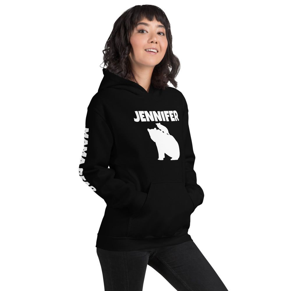 Custom Name Bold Mama Bear Personalized Unisex Heavy Blend Hoodie | Gildan 18500 TeeSpect
