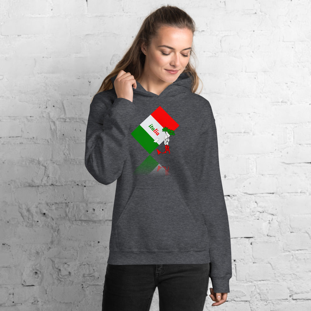 Elegant Italia - Italy Flag And Map Unisex Soft Feel Heavy Blend Hoodie TeeSpect
