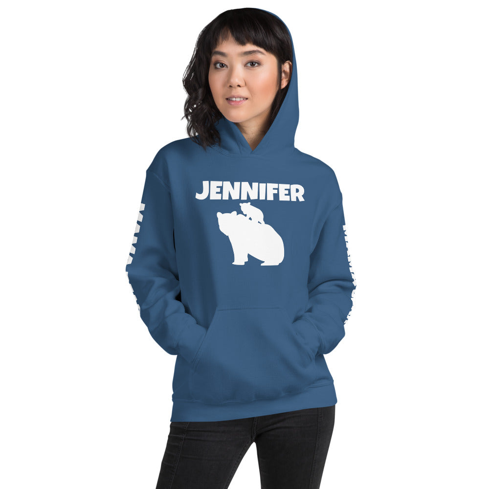Custom Name Bold Mama Bear Personalized Unisex Heavy Blend Hoodie | Gildan 18500 TeeSpect