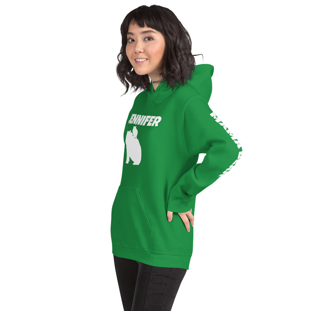 Custom Name Bold Mama Bear Personalized Unisex Heavy Blend Hoodie | Gildan 18500 TeeSpect