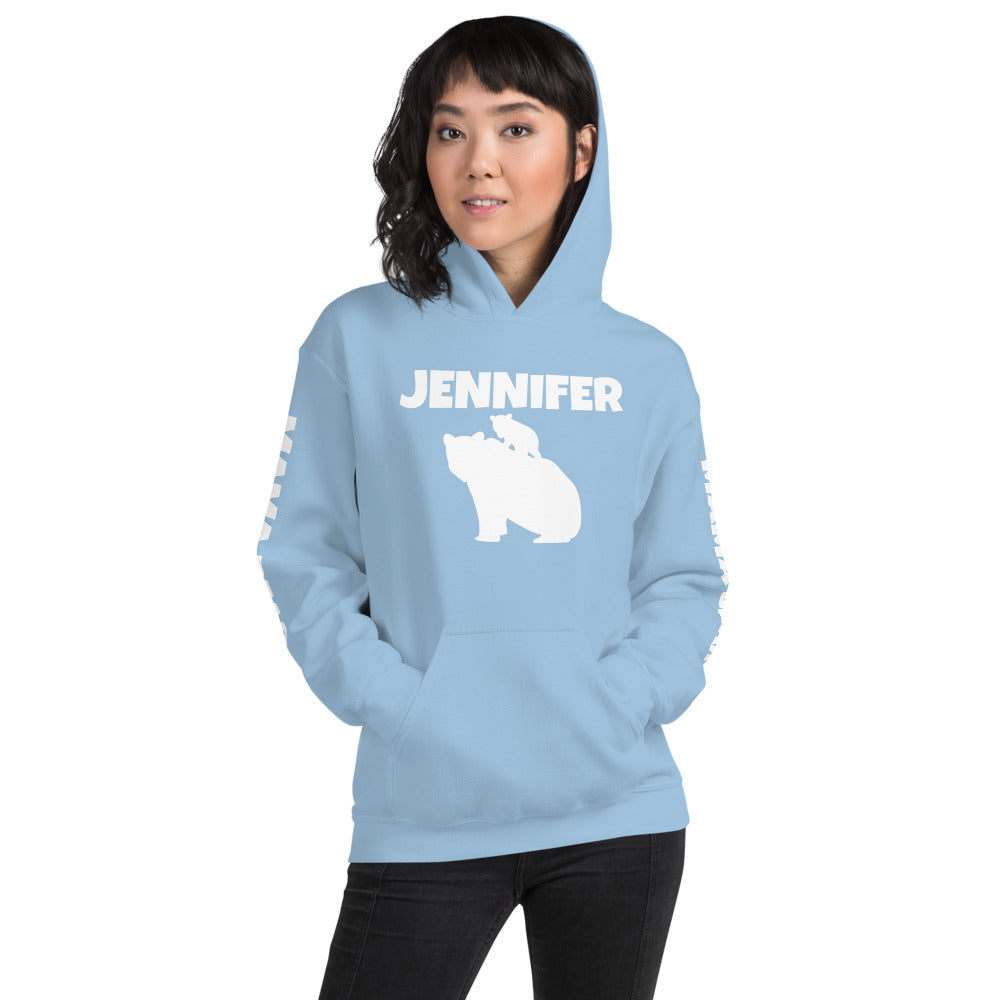 Custom Name Bold Mama Bear Personalized Unisex Heavy Blend Hoodie | Gildan 18500 TeeSpect