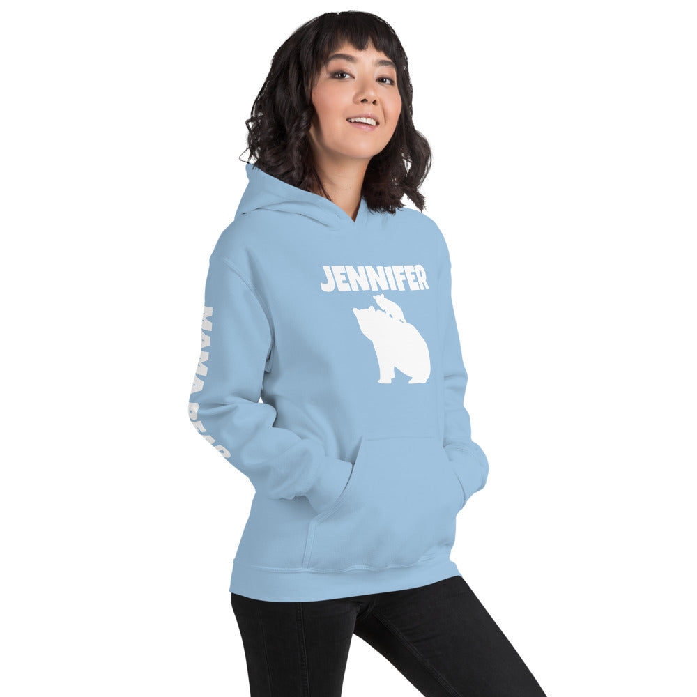 Custom Name Bold Mama Bear Personalized Unisex Heavy Blend Hoodie | Gildan 18500 TeeSpect