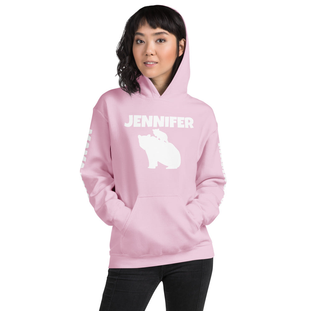Custom Name Bold Mama Bear Personalized Unisex Heavy Blend Hoodie | Gildan 18500 TeeSpect