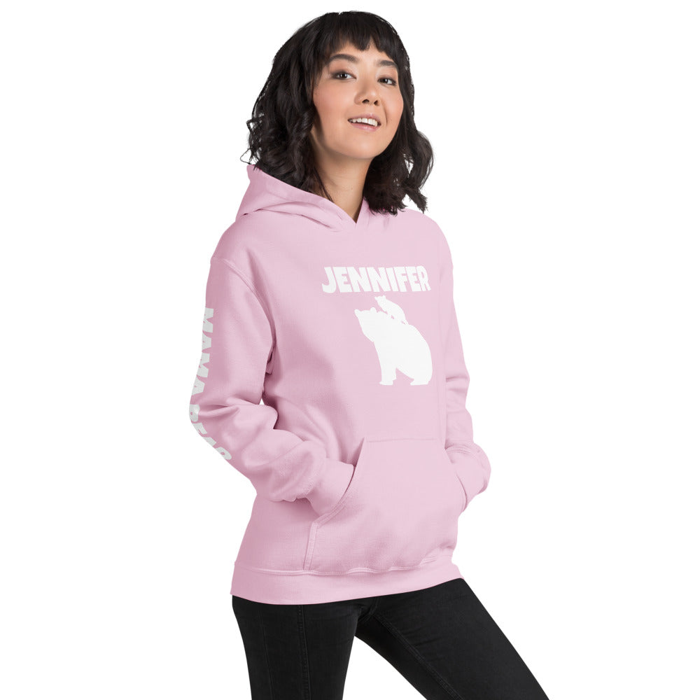Custom Name Bold Mama Bear Personalized Unisex Heavy Blend Hoodie | Gildan 18500 TeeSpect